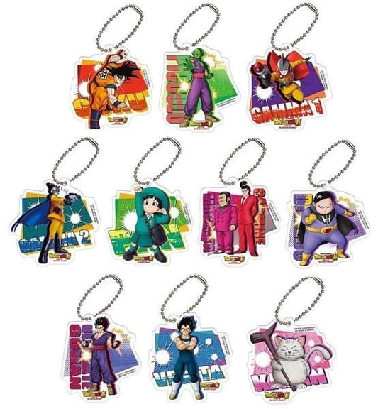 Dragon Ball Super Acrylic Charm 1 - Complete 10-Piece Set (Bandai Capsule Toy, Approx. 62 mm, Ball Chain)