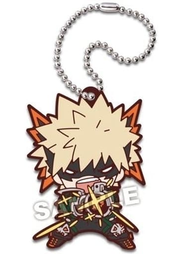 Katsuki Bakugo Nitotan Hero vs Villain Rubber Mascot Keychain from My Hero Academia by Takara Tomy Arts, Approx. 60 mm