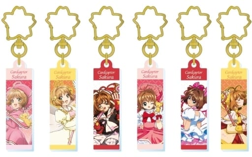 Sakura Kinomoto Cardcaptor Sakura Trading Acrylic Keychain vol.1 - Complete Set of 6 (A-F) by Toshin Pack - Used Acrylic Approx. 30 x 4 mm