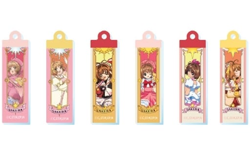 Sakura Kinomoto Cardcaptor Sakura Trading Acrylic Keychain vol.1 - Complete Set of 6 (A-F) by Toshin Pack - Used Acrylic Approx. 30 x 4 mm