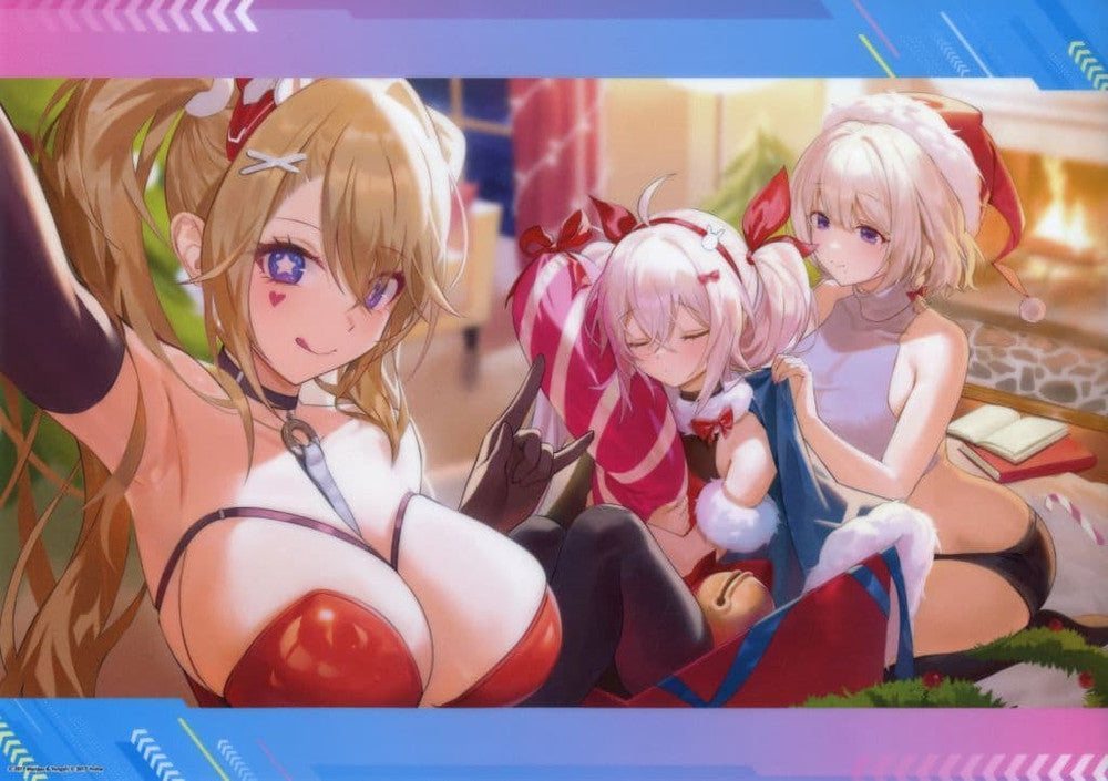 A3 Clear Poster Group Christmas Azur Lane Cheerleading Day F Prize