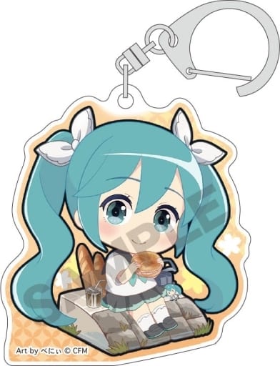 Hatsune Miku Mini Chibi 'Bread Town' Trading Acrylic Keychain - VOCALOID / Piapro Characters - Approx. 65 x 65 x 3 mm - Crux