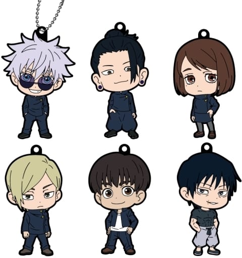 Jujutsu Kaisen Season 2: Hidden Inventory / Premature Death Rubber Mascot Keychain Complete 6-Piece Set (Approx. 49 x 75 mm) - Xebec / Pre-owned
