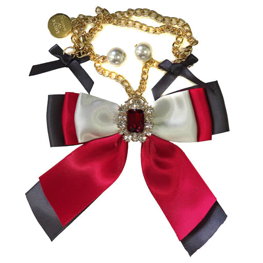 Eternal Sailor Pluto Ribbon Charm Keychain - Sailor Moon Cosmos × Maison de FLEUR Collaboration - Stripe International - Pre-owned (Approx. 9.5 cm)
