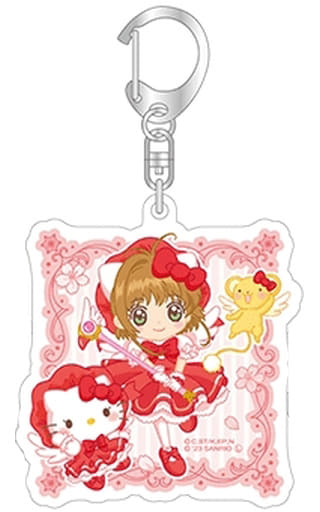 Sakura Kinomoto & Hello Kitty Acrylic Keychain Flower ver. - Cardcaptor Sakura × Sanrio Characters - Up Fields - Approx. 65 x 65 mm (Pre-owned)