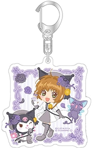 Sakura Kinomoto & Kuromi Acrylic Keychain - Cardcaptor Sakura × Sanrio Characters Flower ver. (Approx. 65 x 65 mm) Up Fields - Pre-owned