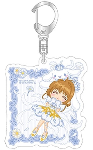 Sakura Kinomoto & Cinnamoroll Acrylic Keychain Flower ver. - Cardcaptor Sakura × Sanrio Characters - Up Fields - Approx. 65 x 65 mm (Pre-owned)