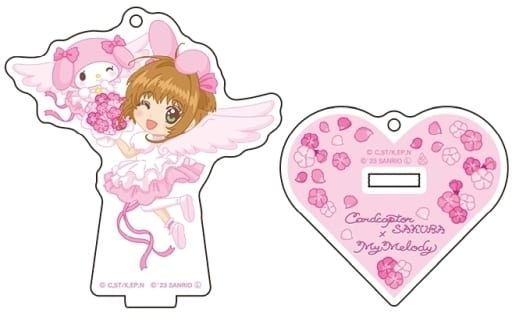 Sakura Kinomoto & My Melody Acrylic Stand Keychain Flower ver. - Cardcaptor Sakura × Sanrio Characters (Up Fields, Pre-owned, Approx. 80 x 70 mm)