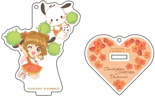 Sakura Kinomoto & Pochacco Acrylic Stand Keychain Flower ver. - Cardcaptor Sakura × Sanrio Characters (Up Fields, Pre-owned, Approx. 80 x 70 mm)