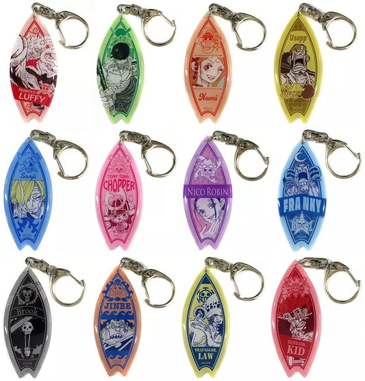 One Piece Surfboard-Style Acrylic Keychain Full 12-Piece Set - Summer Jump Collection 2023 (Shueisha, Approx. 30 mm)