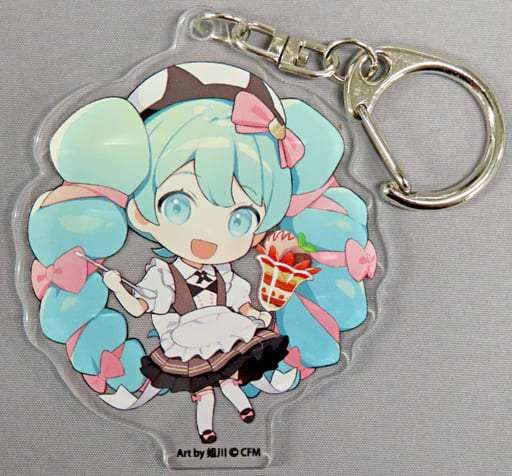 Hatsune Miku Acrylic Keychain Mini Sweets - VOCALOID "TREE VILLAGE CAFE" (Mazuru) Approx. 54 x 66 mm, Pre-owned