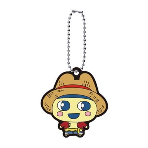 Mametchi Rubber Mascot Keychain - Tamagotchi × One Piece Special Gashapon (Bandai) - Length Approx. 4 cm
