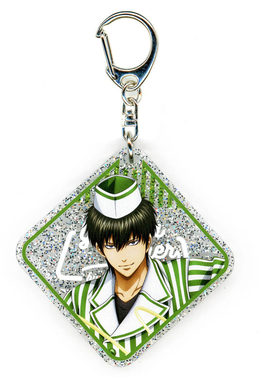 Toshiro Hijikata Acrylic Keychain with Glitter - Gintama Diner by animate café Clear Snack BOX B (Approx. 6.5 x 6.5 cm, Used)