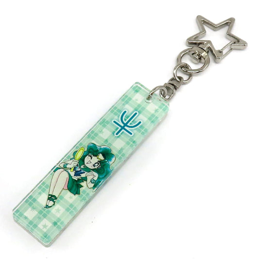 Sailor Neptune Acrylic Stick Keyholder SD Ver. - Store Original S&S (Approx. 67 x 16 mm) Pre-owned - Sailor Moon