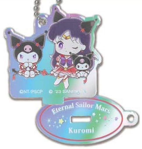 Eternal Sailor Mars × Kuromi Stand Mini Acrylic Keyholder Aurora Type - Sailor Moon Movie Cosmos × Sanrio Characters - Hase-Pro / BANDAI (Pre-owned, Approx. 43 x 58 x 3 mm)