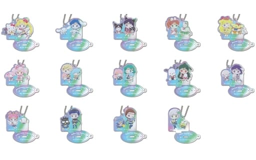 Sailor Moon x Sanrio Characters Stand Mini Acrylic Keychain Aurora TYPE - Complete 14-Piece Set (Approx. 43 x 58 x 3 mm) - Hase-Pro / Bandai - Pre-owned