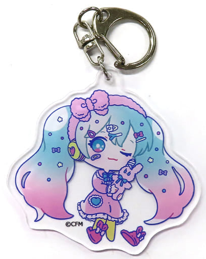 Hatsune Miku Acrylic Keychain (Dreamy Pattern) - VOCALOID - Approx. 5 cm - Pre-owned