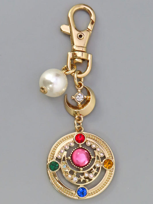 Sailor Moon Transformation Brooch Bag Charm Keychain - Toei Animation - Approx. 10 x 3.5 cm (Pre-owned)