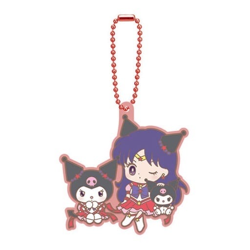 Eternal Sailor Mars × Kuromi Rubber Mascot Keychain - Sailor Moon Cosmos × Sanrio Characters Capsule Toy - Approx. 5.5 cm (Bandai) - Pre-owned
