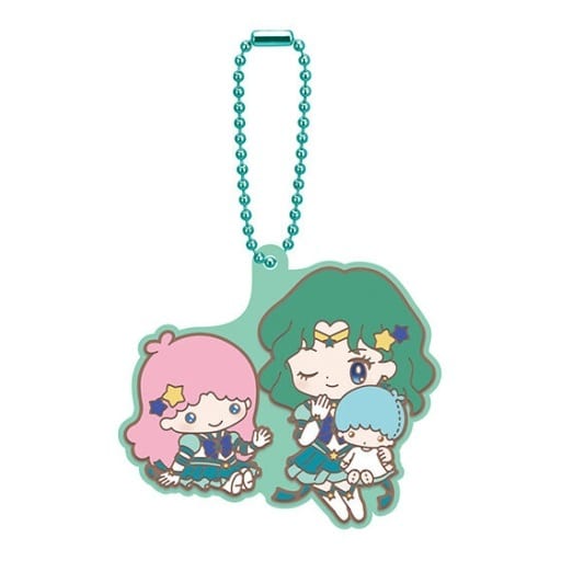 Sailor Neptune × Lala Rubber Mascot 2 Keychain - Sailor Moon Movie Cosmos × Sanrio Characters - Approx. 5.5 cm (Pre-owned, Bandai Capsule Toy)