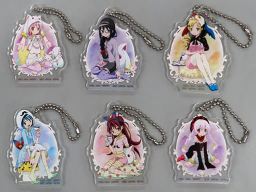 Puella Magi Madoka Magica Acrylic Mascot Complete 6-Piece Set - Ichiban Kuji StarlightMagiccraft J Prize (Bandai Spirits) - Pre-owned