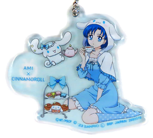 Ami Mizuno / Sailor Mercury × Cinnamoroll Acrylic Keychain - Sailor Moon × Sanrio Characters Collab - Banpresto Amusement Prize (Approx. 8 cm)