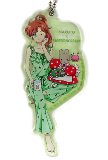 Makoto Kino / Sailor Jupiter × Marron Cream Acrylic Keychain - Sailor Moon × Sanrio Characters Collaboration - Banpresto - Approx. 8 cm - Pre-owned (Amusement Prize)