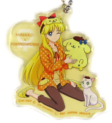 Minako Aino / Sailor Venus Acrylic Keychain - Sailor Moon × Sanrio PomPomPurin Collaboration (Banpresto, Approx. 8 cm, Pre-owned Prize)