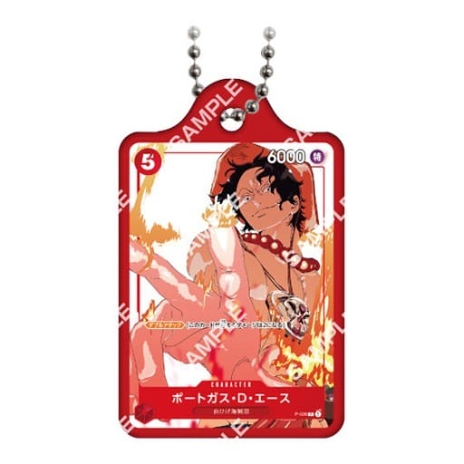 Portgas D. Ace Metal Charm - One Piece Card Game Capsule Toy with Ball Chain, Length Approx. 4.7 cm (Bandai)