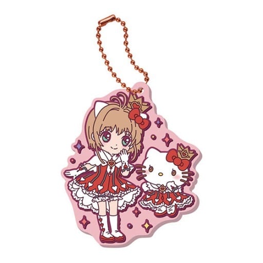 Cardcaptor Sakura × Hello Kitty Rubber Mascot - Bandai Capsule Toy Keychain Length Approx. 63 mm (Pre-owned)