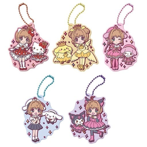 Cardcaptor Sakura × Sanrio Characters Special Rubber Mascot 2 - Full 5-Piece Set (Bandai, Length Approx. 63 mm, Pre-owned)
