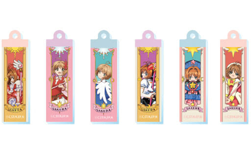 Sakura Kinomoto Trading Acrylic Keychain Vol.2 Complete 6-Piece Set - Cardcaptor Sakura - Toshin Pack (Approx. 4 mm)