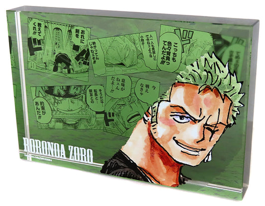 Roronoa Zoro Acrylic Block “HEROES” (2023) - One Piece - Shueisha - Pre-owned - Height Approx. 150 mm (Acrylic Display)