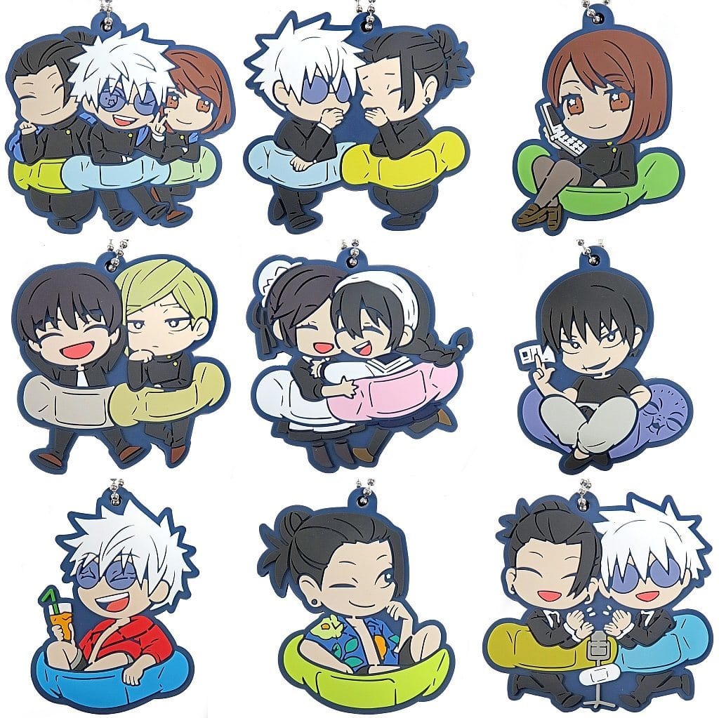 Jujutsu Kaisen Rubber Mascot Keychain Complete 9-Piece Set - Hidden Inventory / Premature Death Series by Stand Stones (Length Approx. 54 mm)