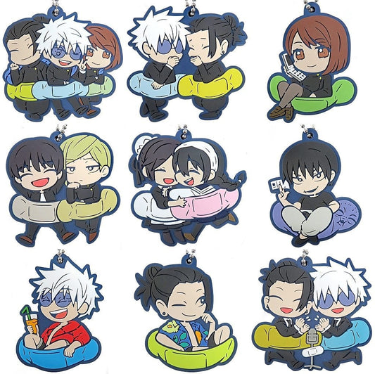 Jujutsu Kaisen Rubber Mascot Keychain Complete 9-Piece Set - Hidden Inventory / Premature Death Series by Stand Stones (Length Approx. 54 mm)