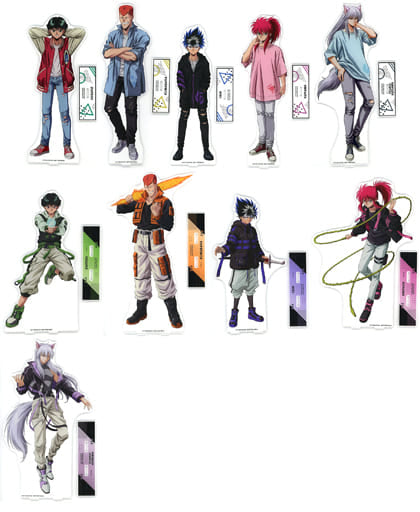 Yu Yu Hakusho Extra-Large Acrylic Stand Set - Tactical & 90's Casual Fashion Ver. (Full 10-Piece ARMA BIANCA Prize Collection)