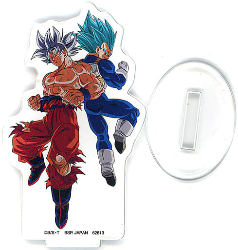 Son Goku (Ultra Instinct) & Vegeta Acrylic Stand Collection H Prize - Super Dragon Ball Heroes 5th MISSION (BANDAI SPIRITS, Pre-owned)