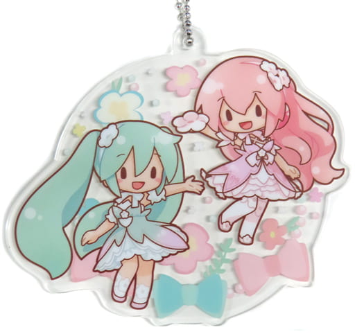 Hatsune Miku & Megurine Luka Fuwapuchi Acrylic Keychain "Megurine Luka 15th Ver." - SEGA Amusement Prize (Approx. 8 cm)