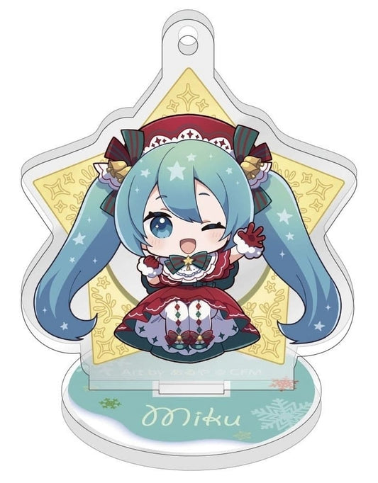 Hatsune Miku Xmas SHOP 2023 Trading Acrylic Stand Keyholder - Caravan - Height Approx. 60 mm