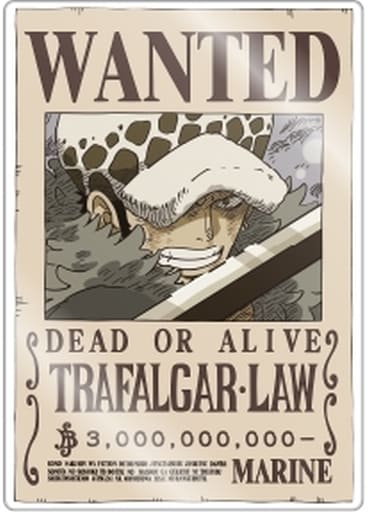 Trafalgar Law Acrylic Wanted Poster Magnet Vol.3 - One Piece - Approx. 60 x 42 mm - Tapioca - Pre-owned