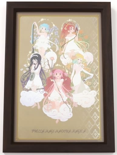 Puella Magi Madoka Magica Flower Glass Wall Mirror with Wooden Frame - Movic - Approx. 28.2 x Approx. 282 x 402 x 24 mm (Pre-owned)