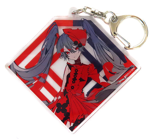Hatsune Miku Acrylic Keychain - VOCALOID ART OF Hatsune Miku Trading Acrylic Keyholder (Juice, Approx. 6 x 6 cm)