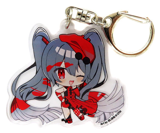 Hatsune Miku Acrylic Keychain - VOCALOID ART OF Hatsune Miku Trading Acrylic Key Holder (Right Eye Open / Right Hand on Hip) Approx. 6 x 6 cm - Pre-owned (Juice)