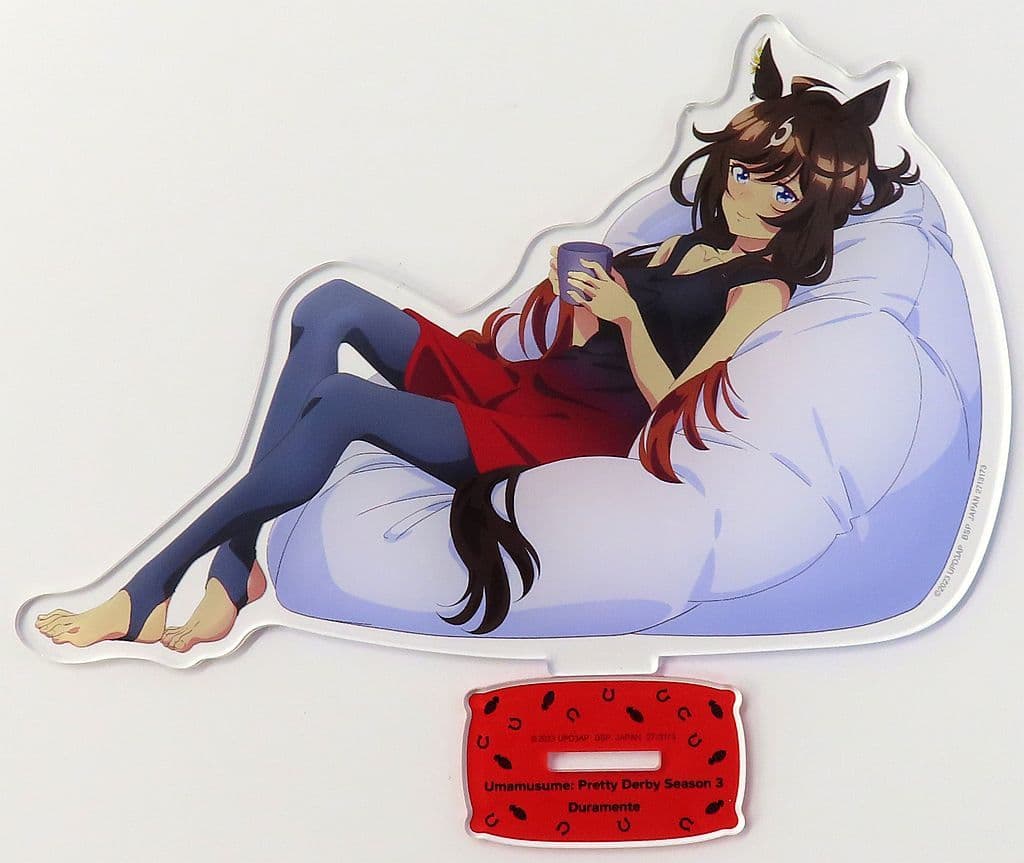Duramente Big Acrylic Plate with Stand - Relax time - Umamusume Pretty Derby Season 3 NAMCO Promotion Exclusive (Pre-owned, 15cm)