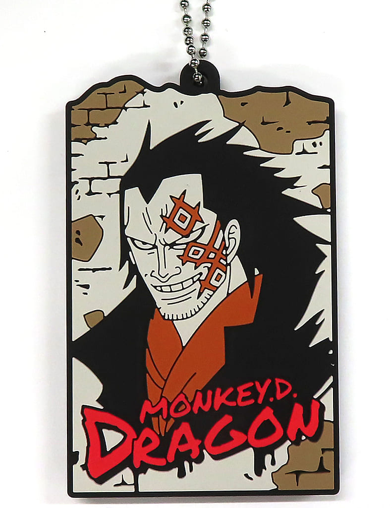 Monkey D. Dragon ONE PIECE Revolutionary Army Flames Ichiban Kuji H Prize Rubber Stand Keychain, 8 cm