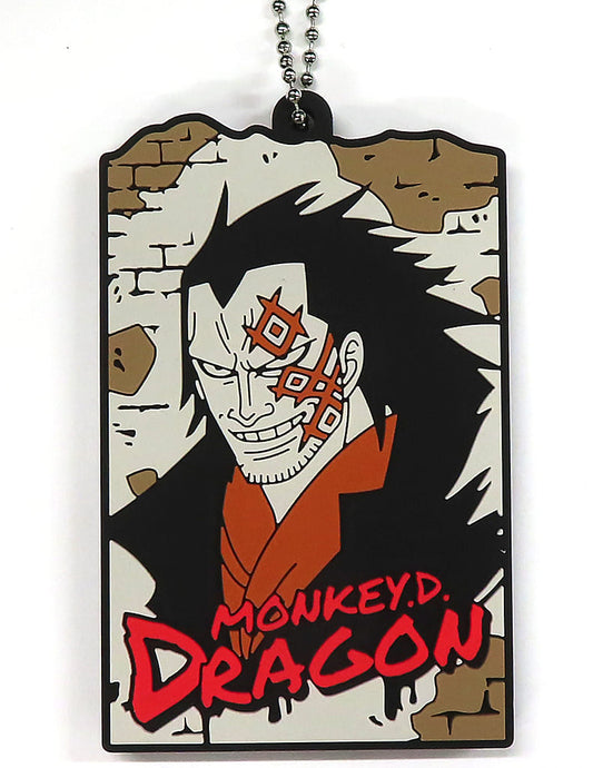 Monkey D. Dragon ONE PIECE Revolutionary Army Flames Ichiban Kuji H Prize Rubber Stand Keychain, 8 cm