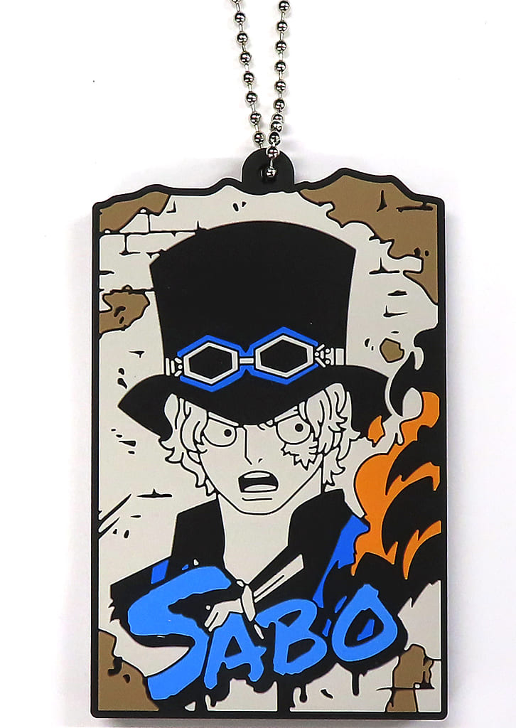 Sabo One Piece Flame of Revolution H Prize Connecting Rubber Stand Keychain - BANDAI SPIRITS, Approx. 8 cm