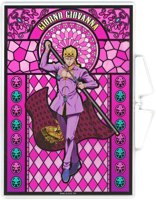 Giorno Giovanna Acrylic Board - JoJo's Bizarre Adventure JOJO WORLD Quizzes Mini-Game A Prize (Approx. 143 x 210 mm) - Bandai Namco Amusement