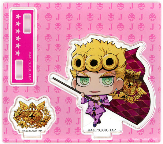 Giorno Giovanna Acrylic Stand - JoJo's Bizarre Adventure JOJO WORLD Quizzes Mini-Game "Joestar Family Kin Lottery" B Prize (Approx. 90 x 80 mm) Bandai Namco Amusement (Pre-owned)