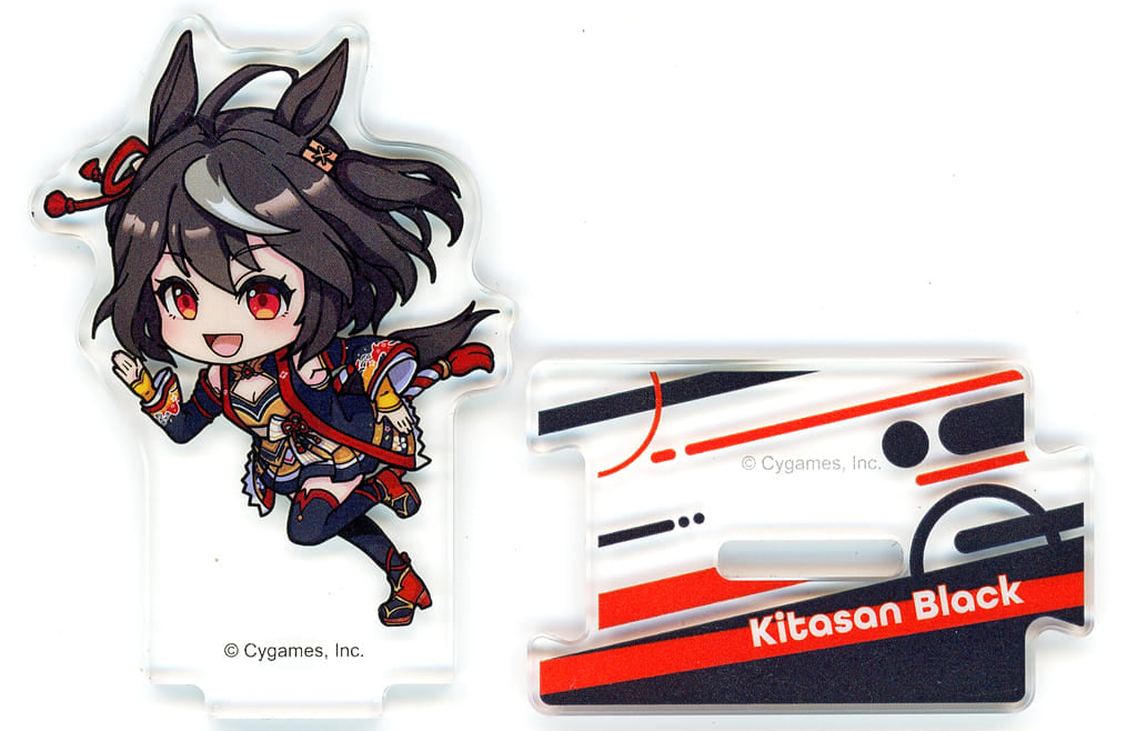 Kitasan Black Acrylic Trading Stand - Umamusume Pretty Derby × 7-Eleven 3rd Anniversary Campaign (CDG, ~60×50mm, Pre-owned)